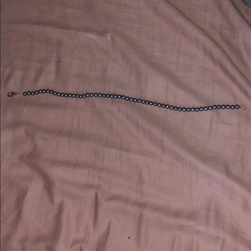 Dark silver beaded necklace